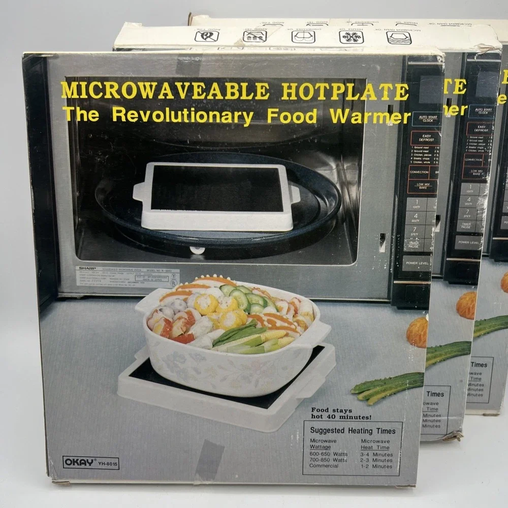 Lot Of 3‎ VTG Micro Hot Plate Microwaveable Granite Thermal Insulating Stone New